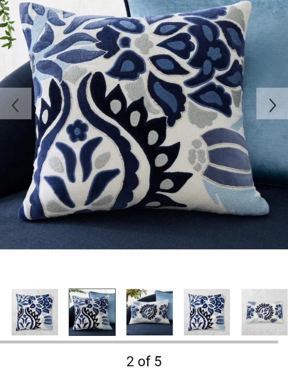 William Sonoma Izlara Floral Applique Pillow Cover Pillow Cover. Home